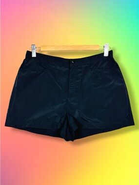 Lands’ End Nylon Athletic Running Swim Shorts Brief Inset High RIse Black